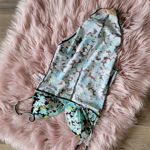 Vintage 90s One Piece Swimsuit Triangle Top Bust - Picture 9 of 11